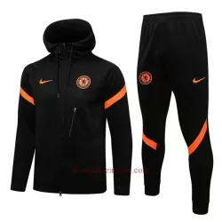 Chelsea Black Kurtka Treningowa z Kapturem 2022-23 Pomarańczowy Chelsea Black Kurtka Treningowa z Kapturem 2022-23 Pomarańczowy