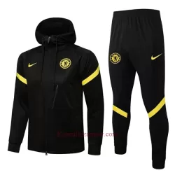 Chelsea Kurtka Treningowa z Kapturem 2022-23 Czarno-Żółty Chelsea Kurtka Treningowa z Kapturem 2022-23 Czarno-Żółty