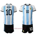 Koszulka Argentyna Lionel Messi 10 MŚ 2022 Domowa Dziecięca