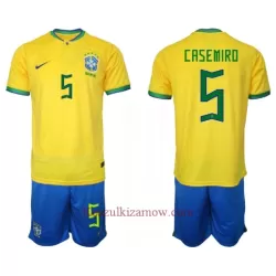 Koszulka Brazylia Casemiro 5 MŚ 2022 Domowa Dziecięca Koszulka Brazylia Casemiro 5 MŚ 2022 Domowa Dziecięca