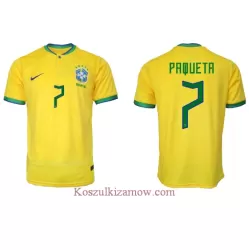 Koszulka Brazylia Lucas Paqueta 7 MŚ 2022 Domowa Koszulka Brazylia Lucas Paqueta 7 MŚ 2022 Domowa