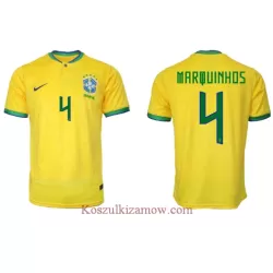 Koszulka Brazylia Marquinhos 4 MŚ 2022 Domowa Koszulka Brazylia Marquinhos 4 MŚ 2022 Domowa