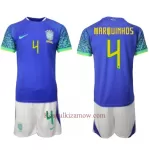 Koszulka Brazylia Marquinhos 4 MŚ 2022 Wyjazdowa Dziecięca