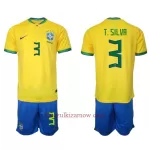 Koszulka Brazylia Thiago Silva 3 MŚ 2022 Domowa Dziecięca
