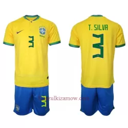 Koszulka Brazylia Thiago Silva 3 MŚ 2022 Domowa Dziecięca Koszulka Brazylia Thiago Silva 3 MŚ 2022 Domowa Dziecięca