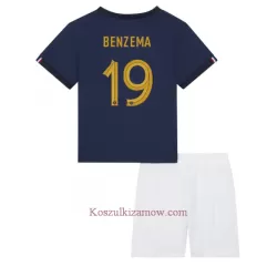 Koszulka Francja Karim Benzema 19 MŚ 2022 Domowa Dziecięca Koszulka Francja Karim Benzema 19 MŚ 2022 Domowa Dziecięca