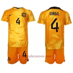 Koszulka Holandia Virgil van Dijk 4 MŚ 2022 Domowa Dziecięca Koszulka Holandia Virgil van Dijk 4 MŚ 2022 Domowa Dziecięca