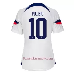 Koszulka USA Christian Pulisic 10 MŚ 2022 Domowa Damska Koszulka USA Christian Pulisic 10 MŚ 2022 Domowa Damska