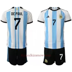 Koszulka Argentyna de Paul 7 MŚ 2022 Domowa Dziecięca Koszulka Argentyna de Paul 7 MŚ 2022 Domowa Dziecięca