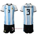 Koszulka Argentyna Nicolas Tagliafico 3 MŚ 2022 Domowa Dziecięca