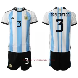 Koszulka Argentyna Nicolas Tagliafico 3 MŚ 2022 Domowa Dziecięca Koszulka Argentyna Nicolas Tagliafico 3 MŚ 2022 Domowa Dziecięca