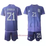 Koszulka Argentyna Paulo Dybala 21 MŚ 2022 Wyjazdowa Dziecięca
