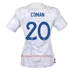 Koszulka Francja Kingsley Coman 20 MŚ 2022 Wyjazdowa Damska Koszulka Francja Kingsley Coman 20 MŚ 2022 Wyjazdowa Damska