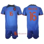 Koszulka Holandia Tyrell Malacia 16 MŚ 2022 Wyjazdowa Dziecięca