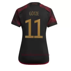 Koszulka Niemcy Mario Gotze 11 MŚ 2022 Wyjazdowa Damska Koszulka Niemcy Mario Gotze 11 MŚ 2022 Wyjazdowa Damska