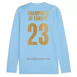 Koszulka Manchester City Champions of Europe 23/24 Domowa Długi Rękaw