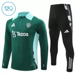 Manchester United Zestaw Bluzy Treningowej 24/25 Zielony Dziecięca Manchester United Zestaw Bluzy Treningowej 24/25 Zielony Dziecięca