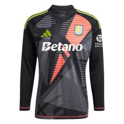 Koszulka Bramkarska Aston Villa 24/25 Czarny Długi Rękaw Dziecięca