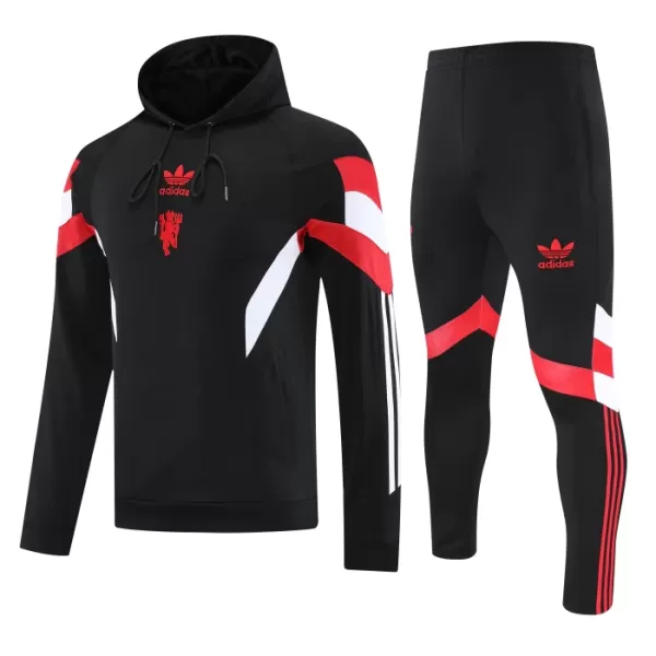 Manchester United Hoodie Zestaw Bluzy Treningowej 24/25 Czarny Manchester United Hoodie Zestaw Bluzy Treningowej 24/25 Czarny