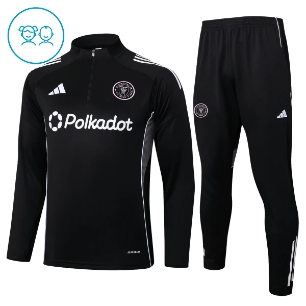 Inter Miami CF Zestaw Bluzy Treningowej 25/26 Czarny Dziecięca Inter Miami CF Zestaw Bluzy Treningowej 25/26 Czarny Dziecięca