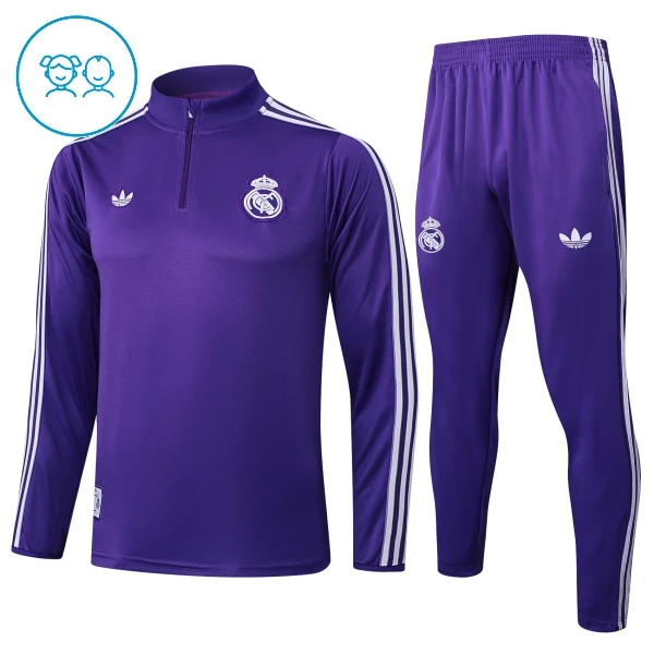 Real Madryt Zestaw Bluzy Treningowej 25/26 Fioletowy Dziecięca Real Madryt Zestaw Bluzy Treningowej 25/26 Fioletowy Dziecięca