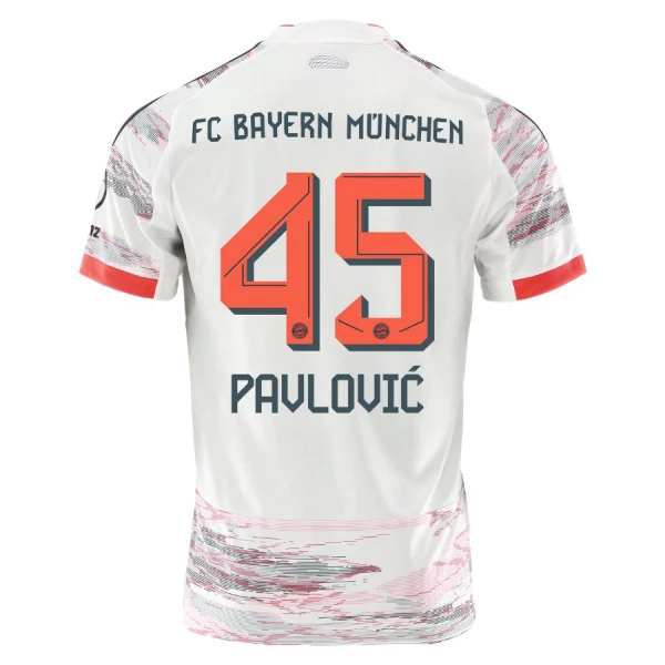 Koszulka FC Bayern Monachium Aleksandar Pavlovic 45 25/26 Wyjazdowa Koszulka FC Bayern Monachium Aleksandar Pavlovic 45 25/26 Wyjazdowa