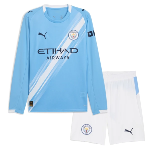 Koszulka Manchester City 25/26 Domowa Długi Rękaw Dziecięca Koszulka Manchester City 25/26 Domowa Długi Rękaw Dziecięca