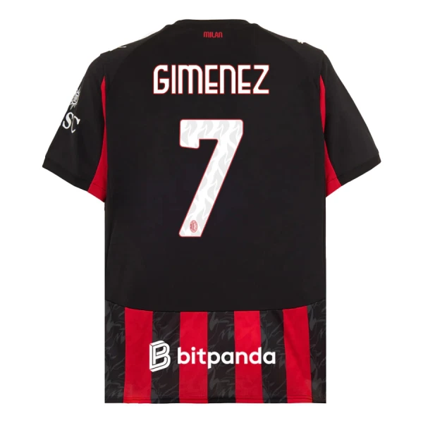 Koszulka AC Milan Gimenez 7 25/26 Domowa Koszulka AC Milan Gimenez 7 25/26 Domowa