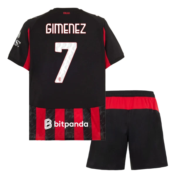 Koszulka AC Milan Gimenez 7 25/26 Domowa Dziecięca Koszulka AC Milan Gimenez 7 25/26 Domowa Dziecięca