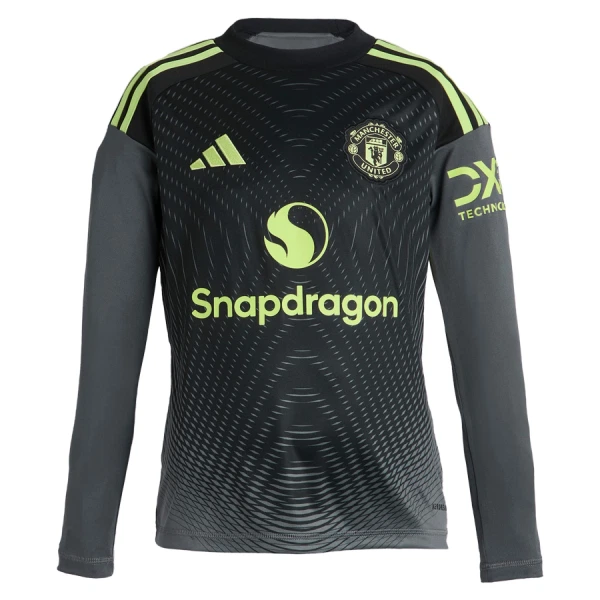 Koszulka Bramkarska Manchester United 25/26 Domowa Długi Rękaw Dziecięca