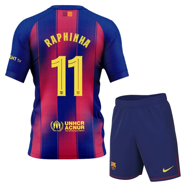 Koszulka FC Barcelona Raphinha 11 25/26 Domowa Dziecięca