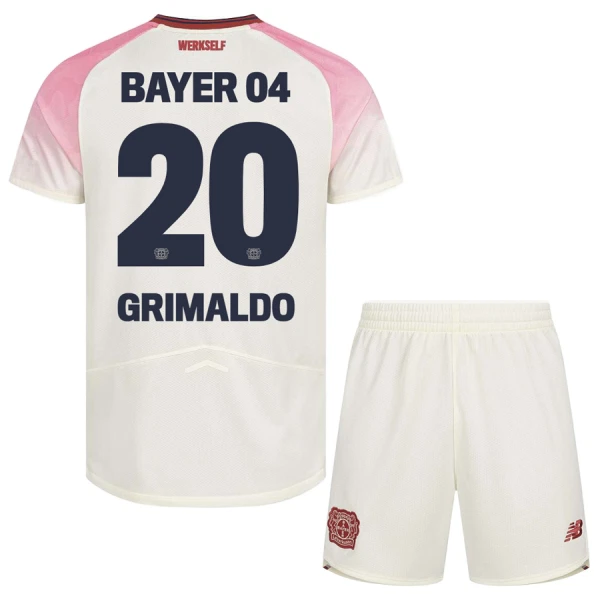 Koszulka Bayer Leverkusen Alejandro Grimaldo 20 25/26 Wyjazdowa Dziecięca Koszulka Bayer Leverkusen Alejandro Grimaldo 20 25/26 Wyjazdowa Dziecięca