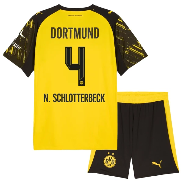 Koszulka Borussia Dortmund N. Schlotterbeck 4 25/26 Domowa Dziecięca Koszulka Borussia Dortmund N. Schlotterbeck 4 25/26 Domowa Dziecięca