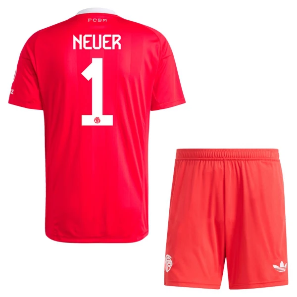 Koszulka Bramkarska FC Bayern Monachium Neuer 1 25/26 Czerwony Dziecięca Koszulka Bramkarska FC Bayern Monachium Neuer 1 25/26 Czerwony Dziecięca