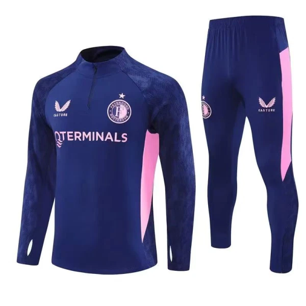 Feyenoord Rotterdam Zestaw Bluzy Treningowej 25/26 Niebieski Feyenoord Rotterdam Zestaw Bluzy Treningowej 25/26 Niebieski