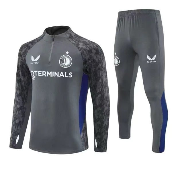 Feyenoord Rotterdam Zestaw Bluzy Treningowej 25/26 Szary Feyenoord Rotterdam Zestaw Bluzy Treningowej 25/26 Szary