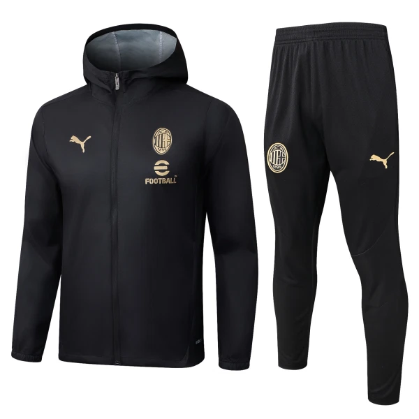 AC Milan Kurtka Treningowa z Kapturem 25/26 Czarny AC Milan Kurtka Treningowa z Kapturem 25/26 Czarny