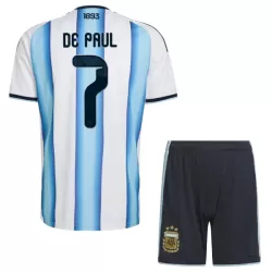 Koszulka Argentyna De Paul 7 MŚ 2026 Domowa Dziecięca