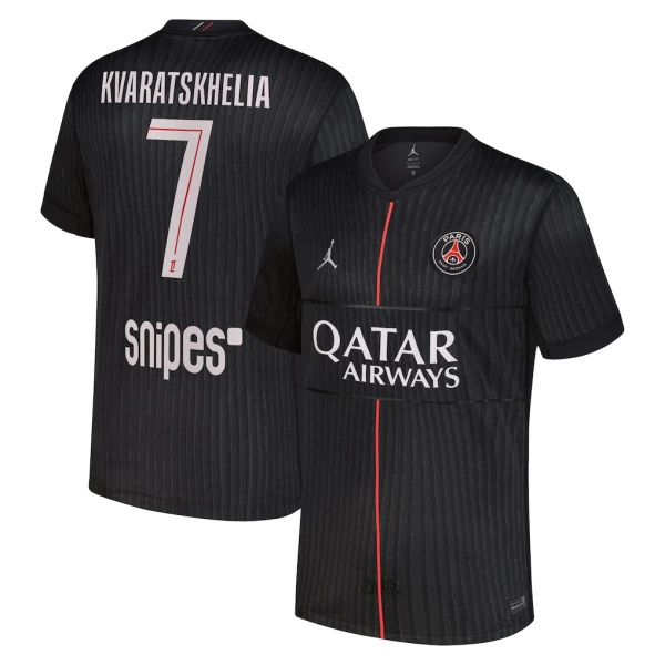 Koszulka Paris Saint-Germain Kvaratskhelia 7 Jordan 25/26 Czwarta Koszulka Paris Saint-Germain Kvaratskhelia 7 Jordan 25/26 Czwarta