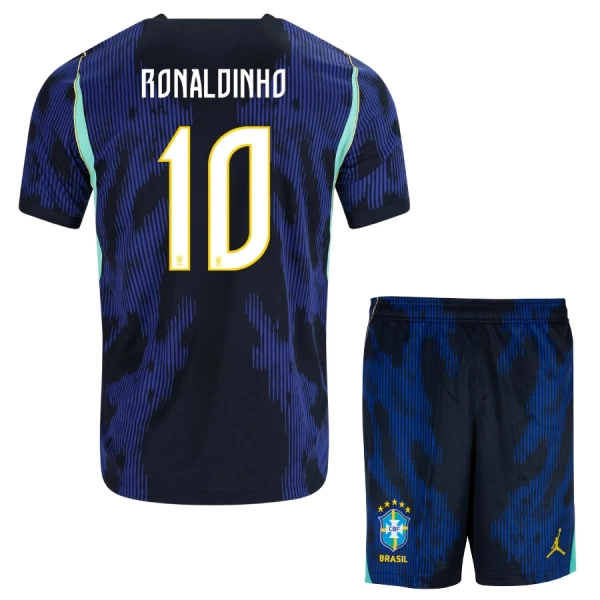 Koszulka Brazylia Ronaldinho 10 MŚ 2026 Wyjazdowa Dziecięca Koszulka Brazylia Ronaldinho 10 MŚ 2026 Wyjazdowa Dziecięca