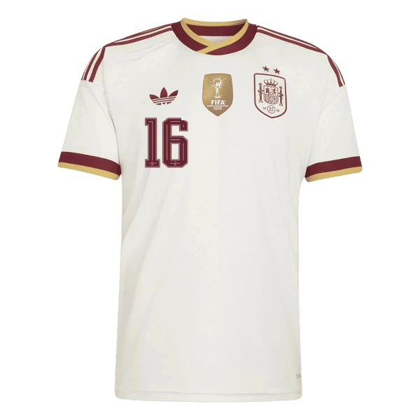 Koszulka Hiszpania 2 Stars Rodrigo 16 MŚ 2026 Wyjazdowa Dziecięca