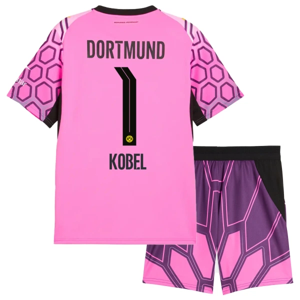 Koszulka Bramkarska Borussia Dortmund Kobel 1 26/27 Wyjazdowa Różowy Dziecięca