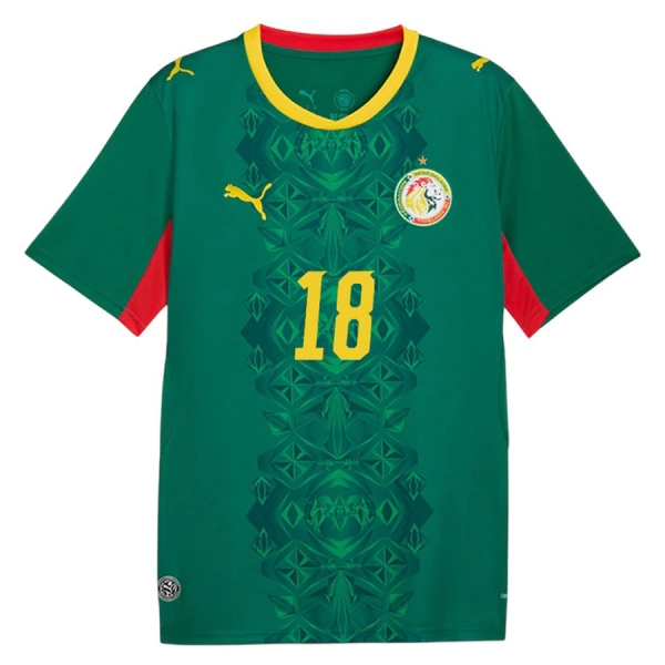 Koszulka Senegal Sarr 18 MŚ 2026 Wyjazdowa